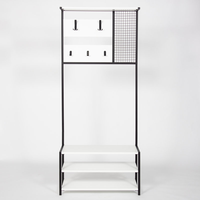 Portemanteau avec rangement pour chaussures Chantal, Blanc