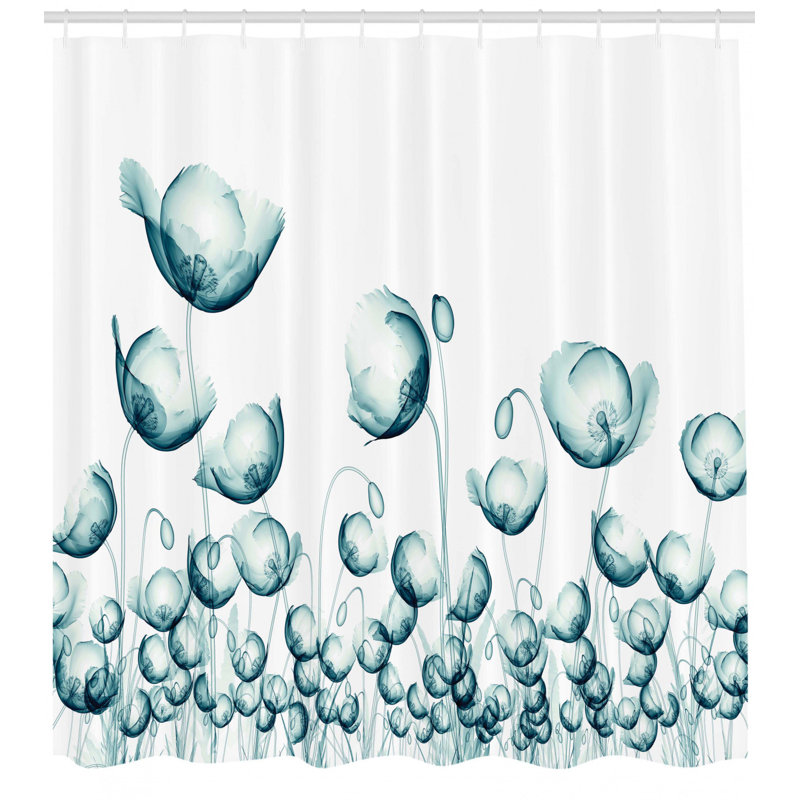 Shower Curtain with Hooks Included, 70" H x 69" W