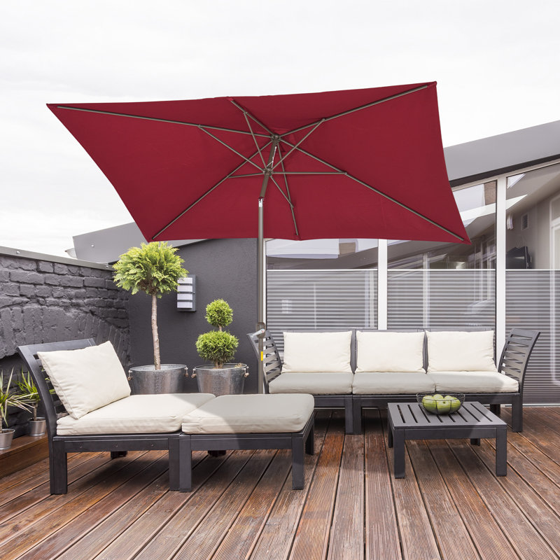 Heffner 6.5' x 9.5' Rectangular Market Umbrella, Red