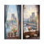 Notre Dame de Paris Floral View I - Paris, ensemble de 2 impressions sur toile-1547264524-1547264525