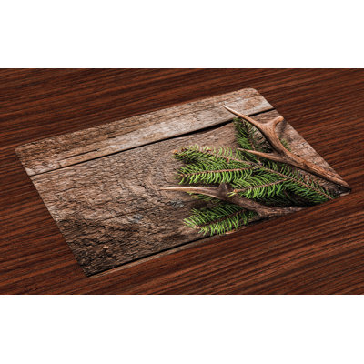 Ashyria Antlers Evergreen Branch Deer Placemat