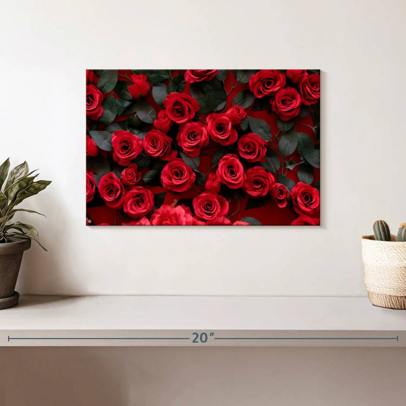 Harnek Artificial Red Roses, 8" H x 12" W