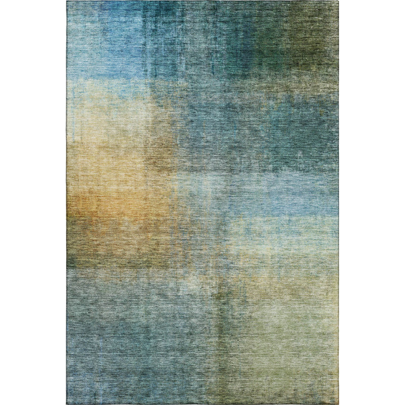 Premium Machine Washable Wayne AMF1096 Modern Rug, Rectangle 2 pi 6 po x 3 pi 10 po