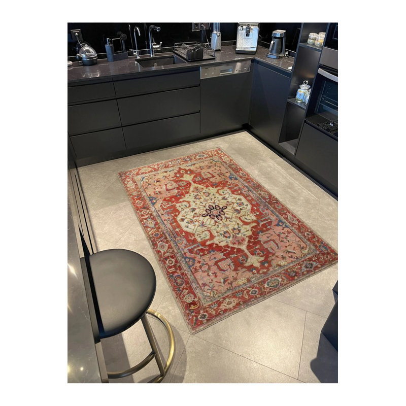 Orange Beige Themed Traditional Motif Ethnic Patterned Vintage Decorative Carpet, Runner 3'4" x 9'11"