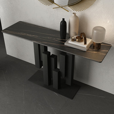 Italian minimalist black console table