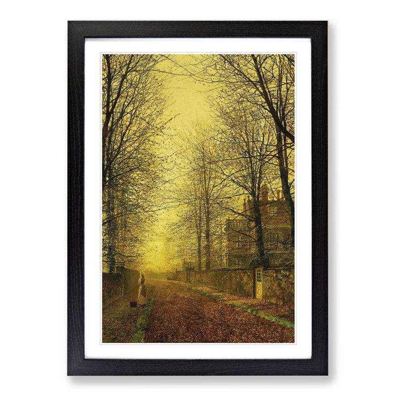 Autumns Golden Glow by John Atkinson Grimshaw - Framed Print, 36cm H x 27cm W x 2cm D, Black Framed