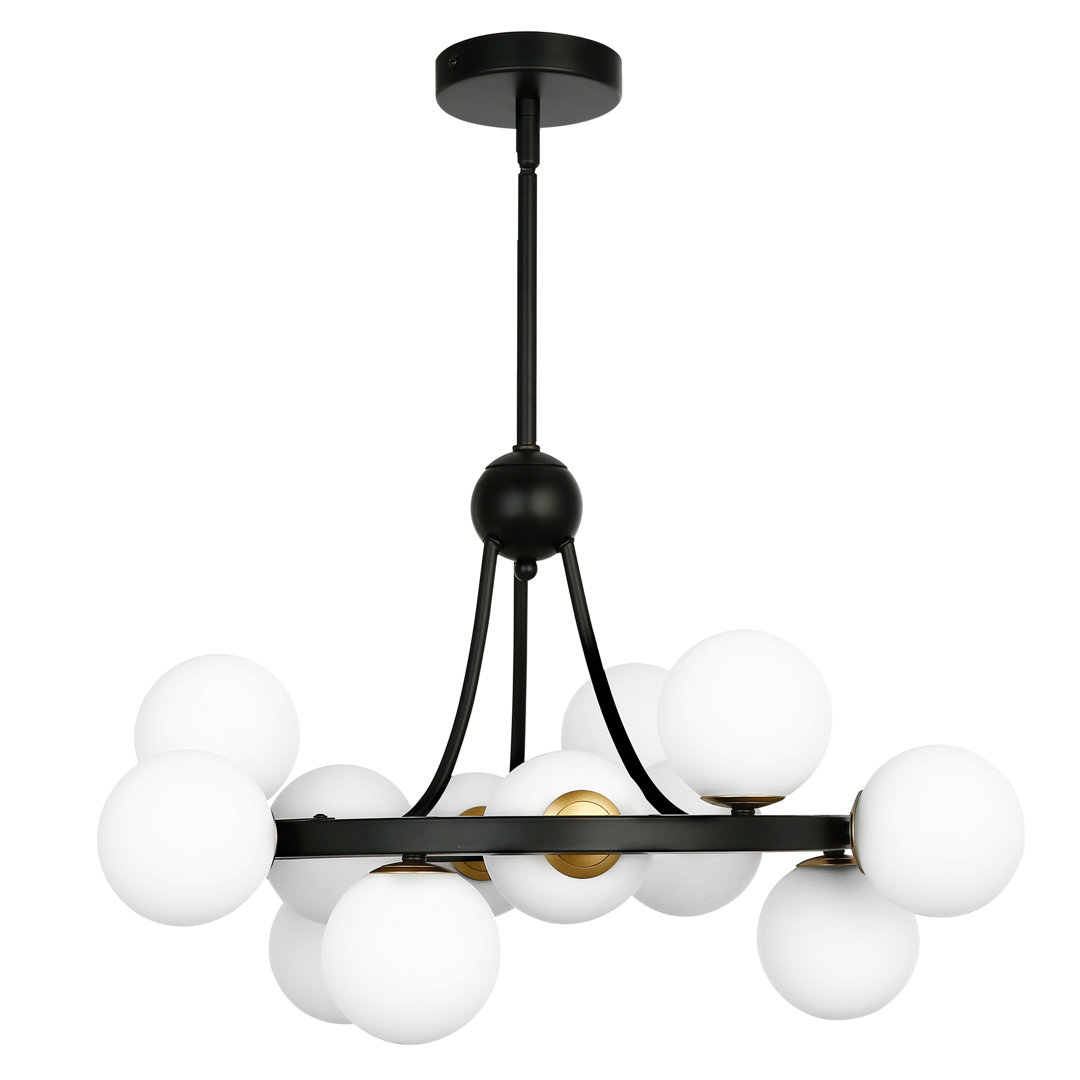12 - Light Dimmable Globe Chandelier Everly Quinn
