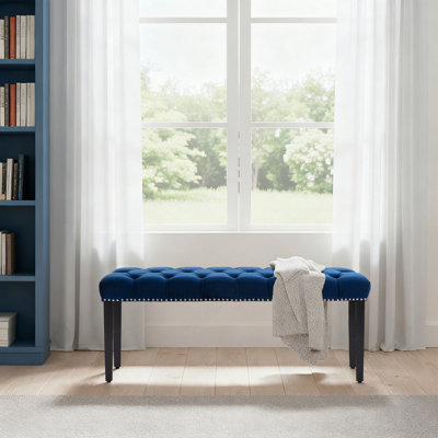 Modern Elegant Velvet Upholstered Bench Entryway Bench Bedroom End of Bed Bench Dining Bench