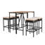 Ensemble de table de salle à manger 5 pièces à hauteur de bar et quatre tabourets avec coussins