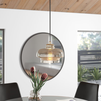 Luminaire suspendu en forme de dôme à 1 lumière Averly