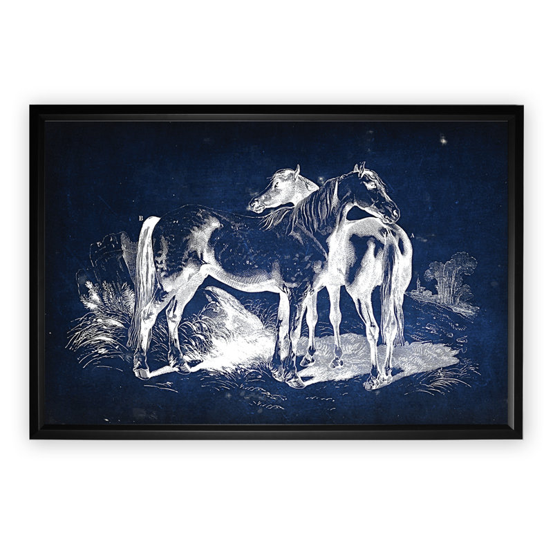 « équin plate v », impression, H 27 po x l 39 po x P 2 po, Cadre noir, Pas de tapis