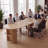 38-112" Extendable Folding Dining Table for 2-12 People, Expandable Fluted Table with Side Storage Shelves-318752349