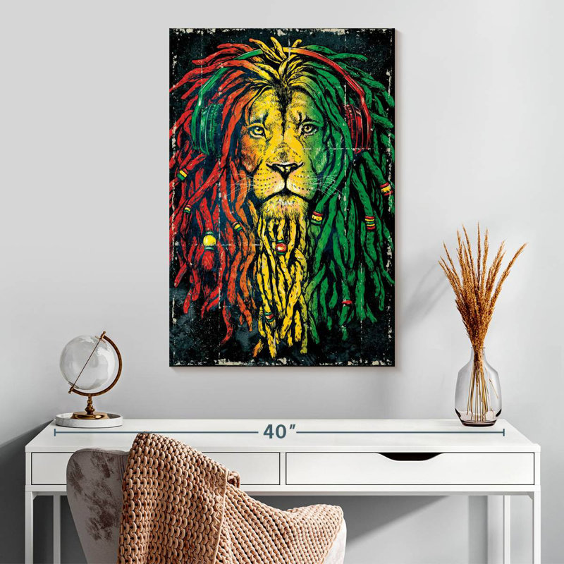 Brampt Reggae Colorful Lion, 30" H x 20" W