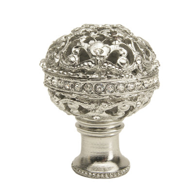 Grande poignée ronde Juliane Grace avec cristaux Swarovski transparents platine