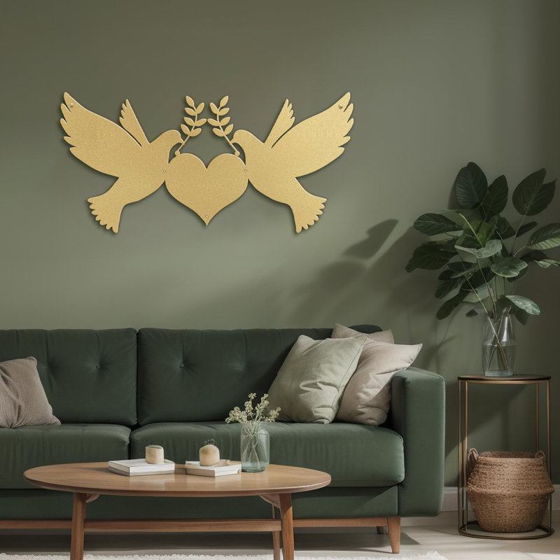 Wall Decor Metal, 9" H x 18" W x 0.05" D, Gold