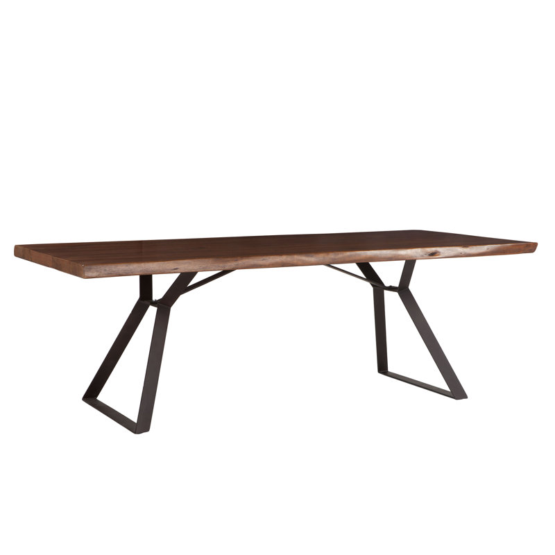 London Loft Solid Wood Dining Table, Antique Zinc, Walnut, 29" H x 94" W x 44" D