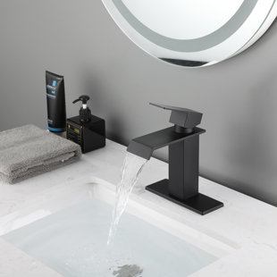 Robinet de lavabo de salle de bain à poignée simple Waterfall Spout