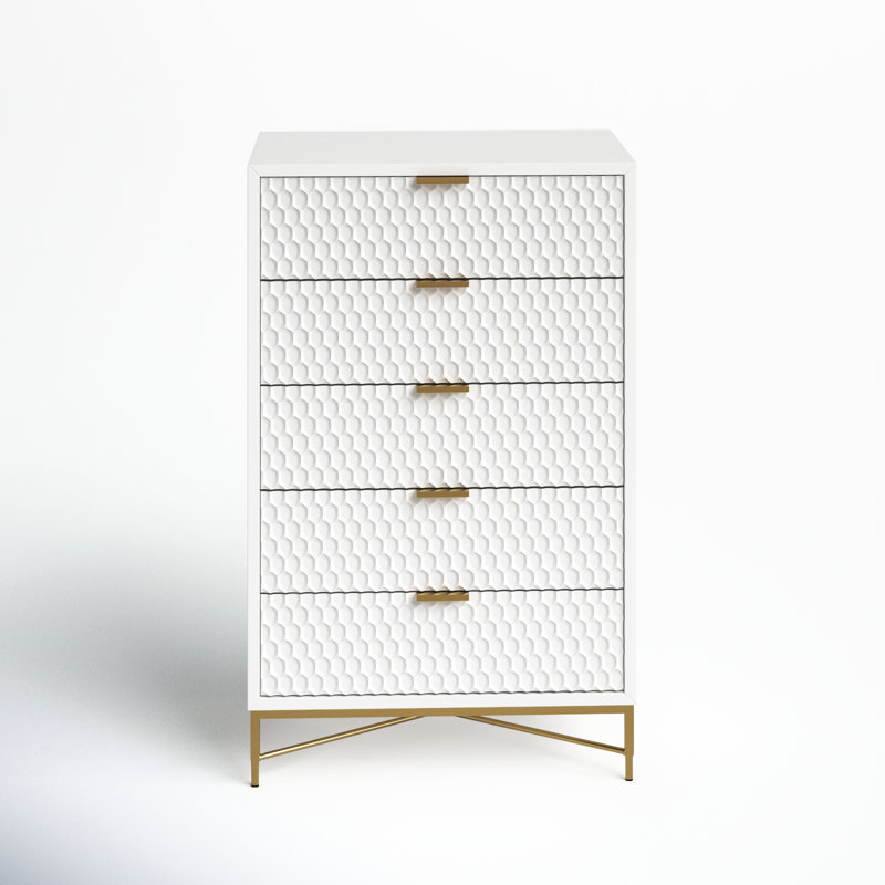 Capra 30'' W 5 - Drawer Dresser, White