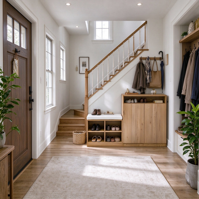 Armoire de rangement de vestibule avec banc à chaussures American Classic