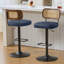 Tabourets de bar pivotants à hauteur réglable à 360 ° avec dossier en rotin-633971541