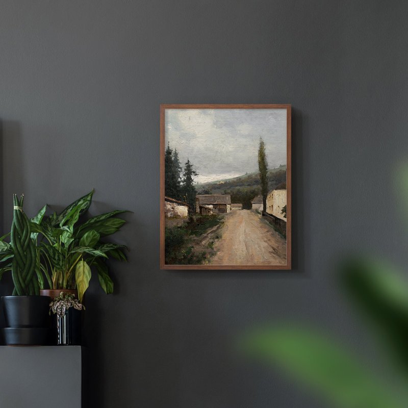 «Vintage Landscape CCXIV» sur, Noyer, H 10 po x l 8 po