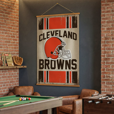Tapisserie murale en toile 36 po x 54 po Cleveland Browns