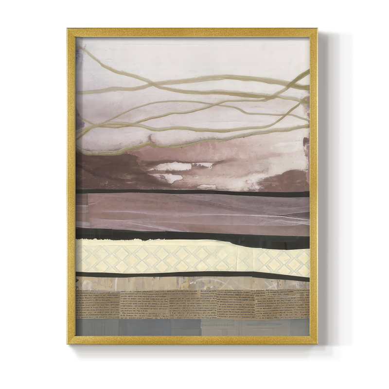 Waves of Collage II, reproduction encadrée - bois massif, H 21 po x l 17 po, Doré