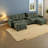 Spacious Modern Sectionals With Storage And Bluetooth, Chenille Fabric