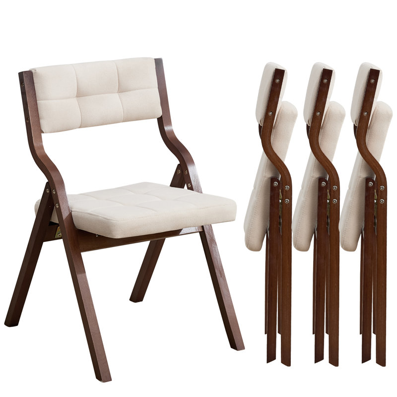 Chaise pliante à rembourrage doux: parfaite pour les repas et la détente, Beige, Brun
