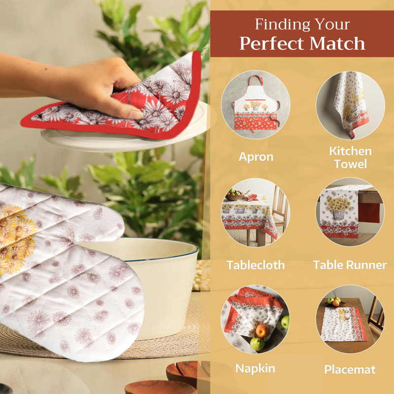 Maison d'Hermine Bagatelle 100% Cotton Oven Mitt - 7.5" x 13"