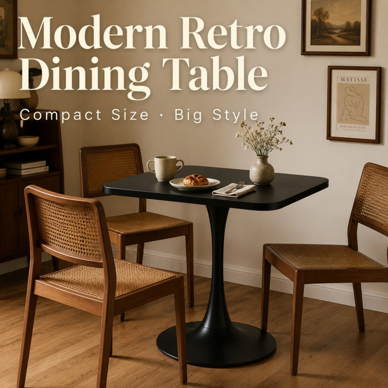 Square Dining Table, Black