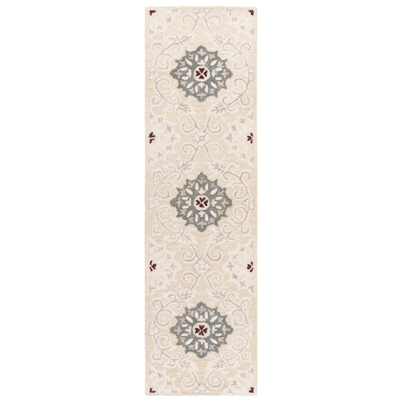 Metro 894 Hand Tufted 85% Wool; 15% Cotton Damask Rug, Runner 2'3" x 8'
