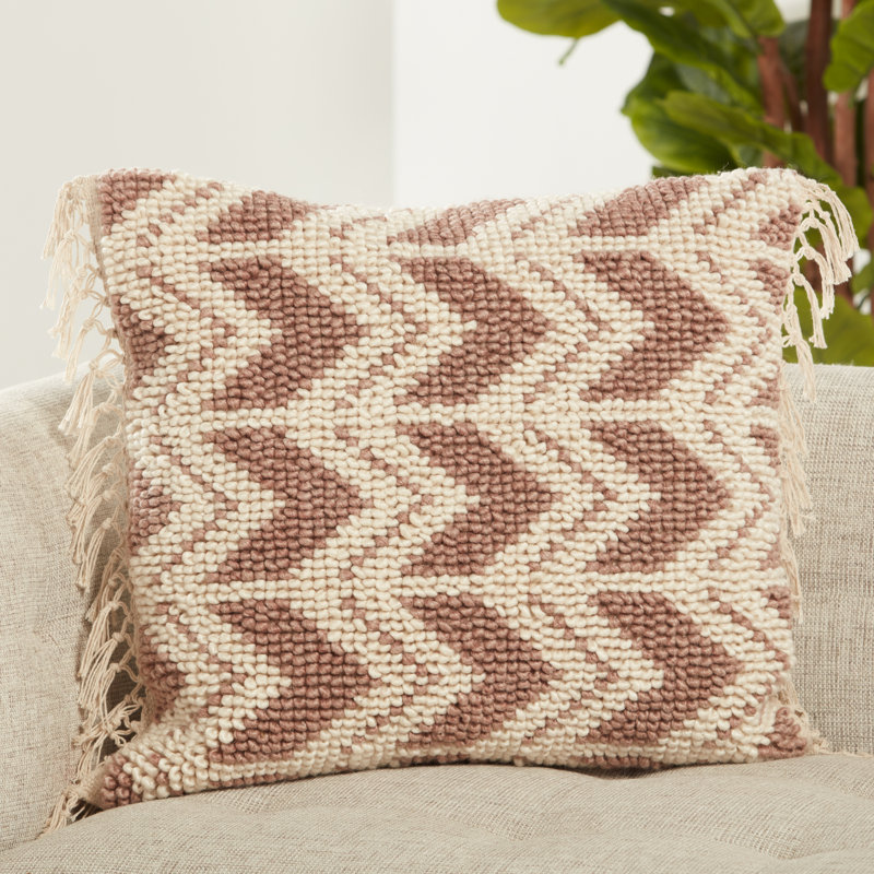 Coussin Oakleaf, Rose / crème, Polyester / bourre de polyester