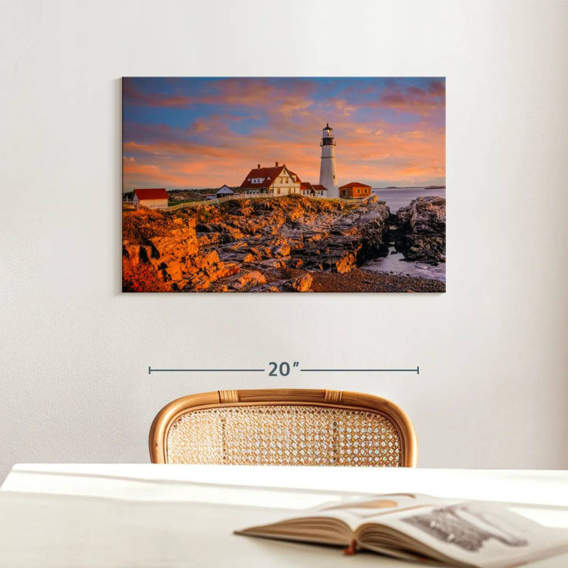Sunny portland head lighthouse Aletra, H 16 po x l 24 po