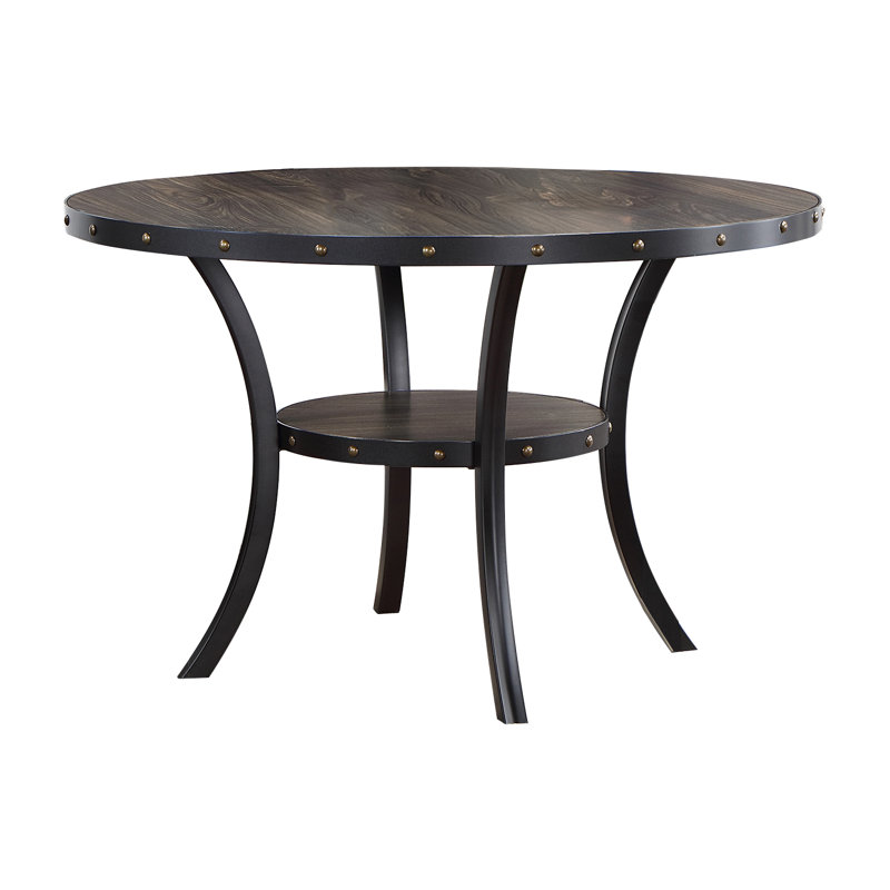 Gulja Round Table with Storage, 30.5"H x 48.4"L x 48.4"W
