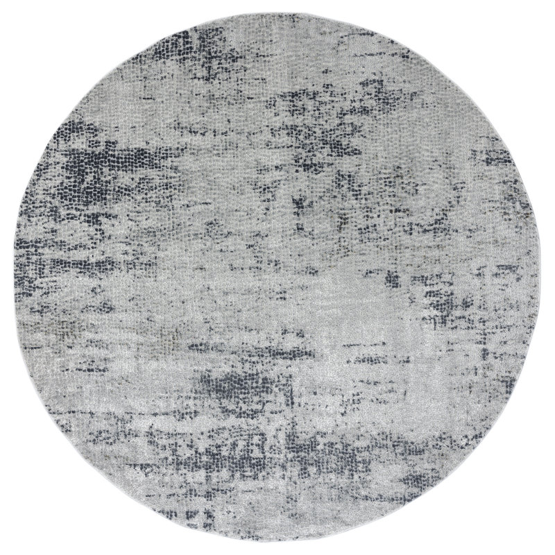 Tapis gris, Rond 7 pi 10 po