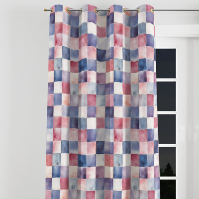 Country Farmhouse Curtains for bedroom - Patchwork Balliro Velvet Grommet Curtain - 1 Panel