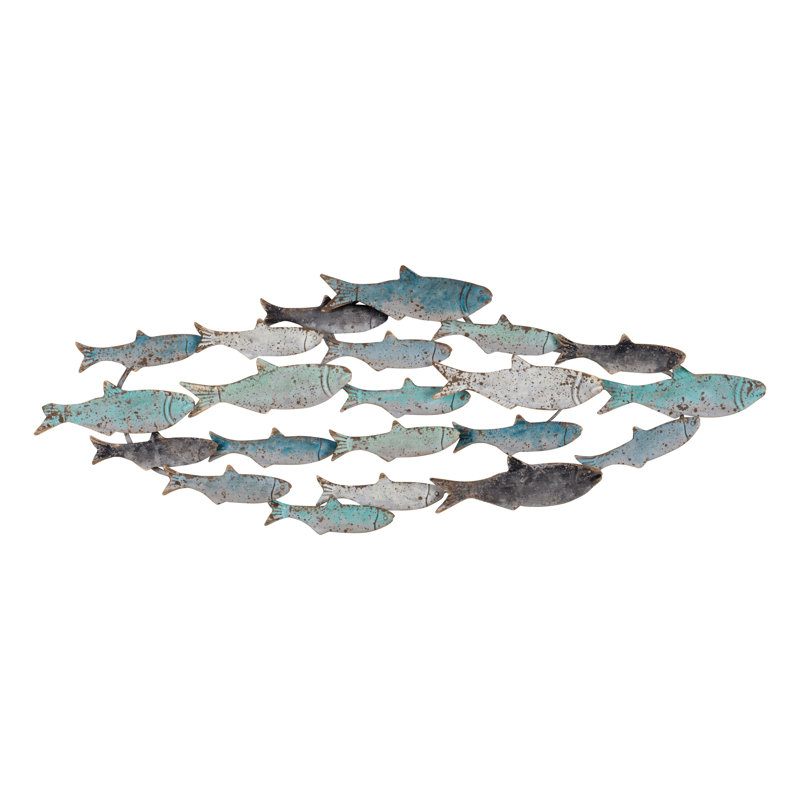 Metal School of Fish Wall Décor