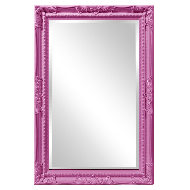 Miroir d'appoint biseauté traditionnel, Rose vif brillant