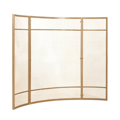 1-Panel Curve Iron Fireplace Screen 38" x 32"