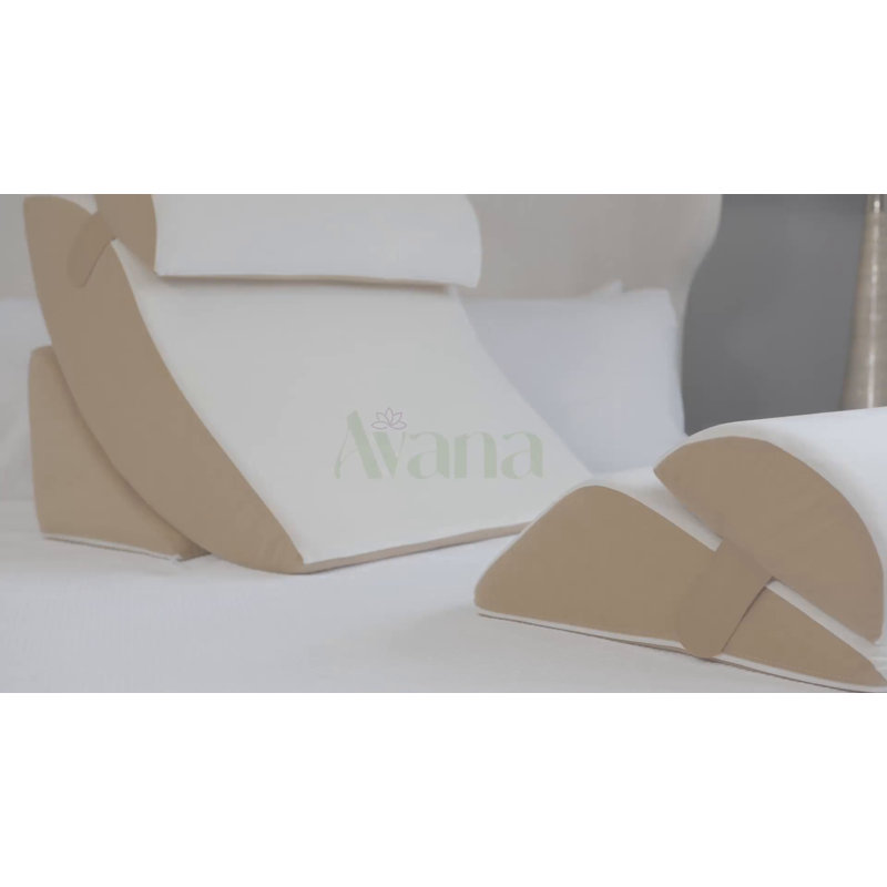 Blue and Gray Memory Foam Orthopedic Wedge Pillow Set