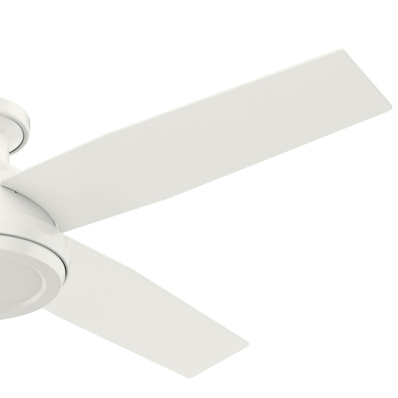 Dempsey 52" Fresh White Low Profile Ceiling Fan with Remote & Lighting