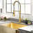 Pull Down Single Handle Pre-Rinse Spring Kitchen Faucet with Deck Plate-89358542