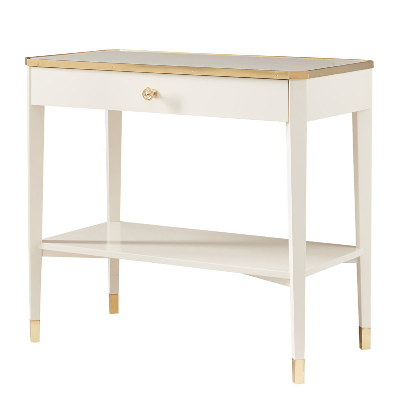 Modern History 1 - Drawer Nightstand, White/Gold