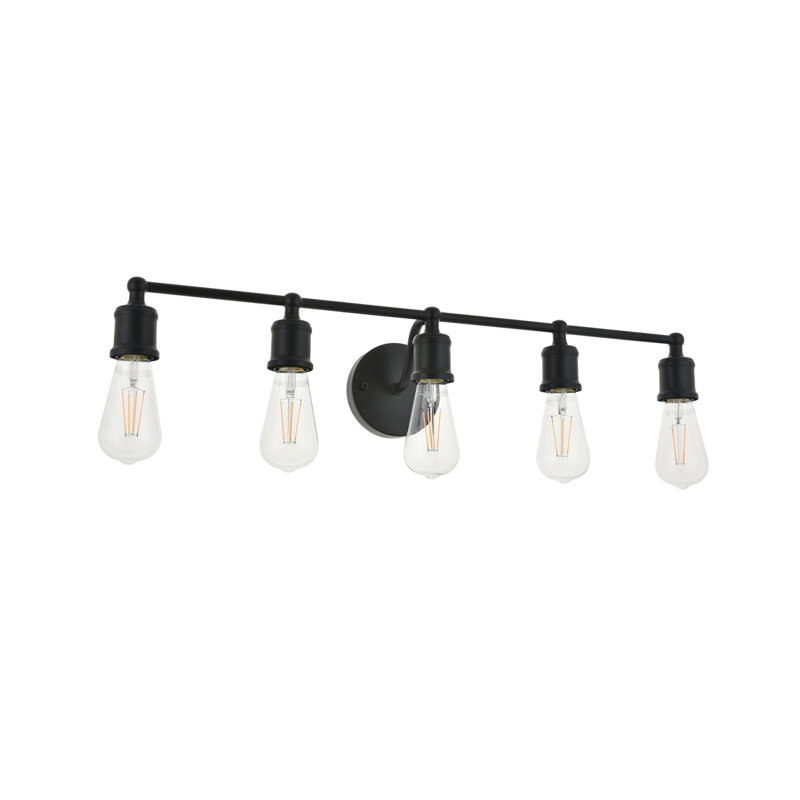 Applique à bras à intensité variable Sumas, Noir, 5 lumières, H 5,6 po x l 28,8 po x P 28,8 po