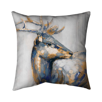 Golden Deer - Bedroom Gold – Throw Pillow Cover Only, Double-Sided Print, Insert Not Included