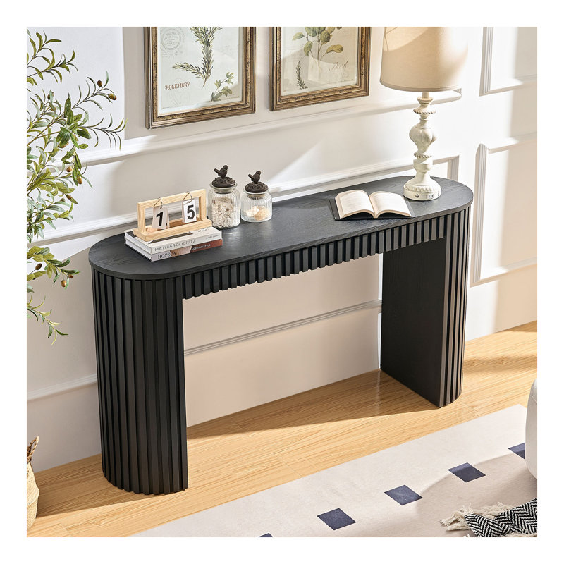 Console moderne 59,05 po avec tiroir pour le hall d'entrée et conception à rayures verticales uniques pour le vestibule du vestibule du vestibule