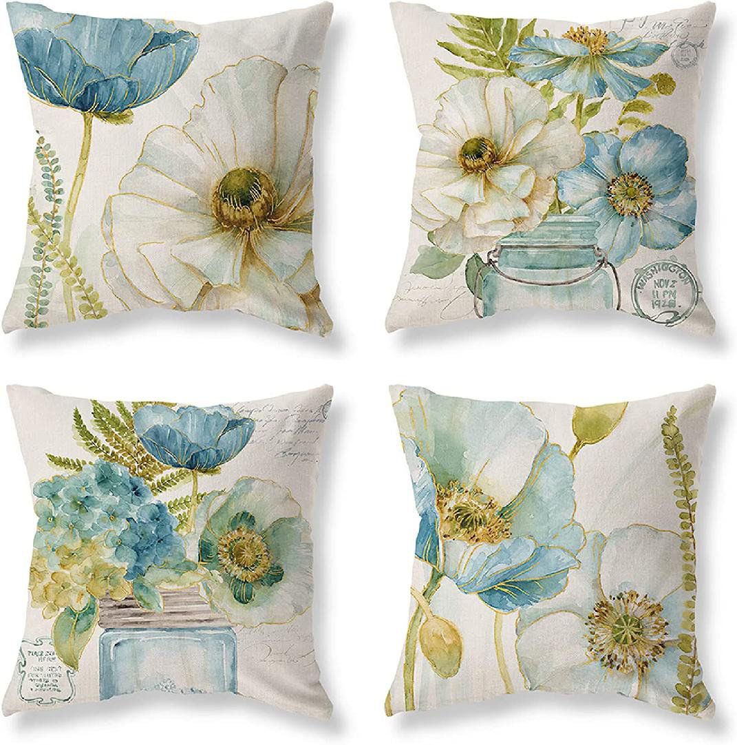 weilaicheng Floral Cotton Blend Reversible Pillow Cover | Wayfair