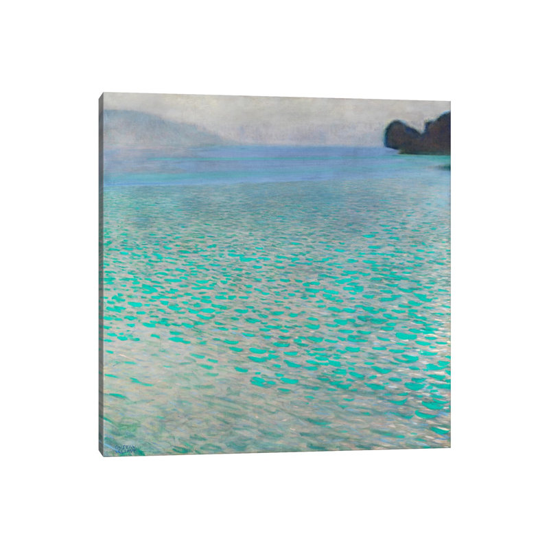 Attersee (Lake Attersee) by Gustav Klimt - Painting on Canvas, 45.72 cm H x 45.72 cm W x 1.91 cm D, No Frame