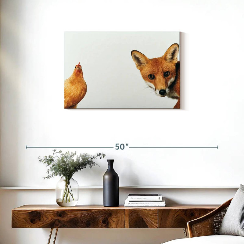 Brampt Chicken And Fox, 20" H x 30" W